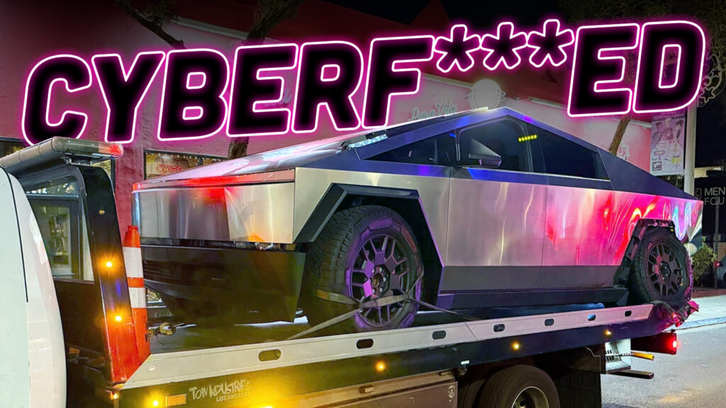 Tesla Cybertruck w opałach: kosztowna naprawa po kolizji z samochodem osobowym